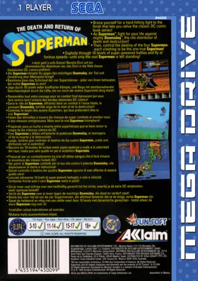 Death and Return of Superman, The (USA) box cover back